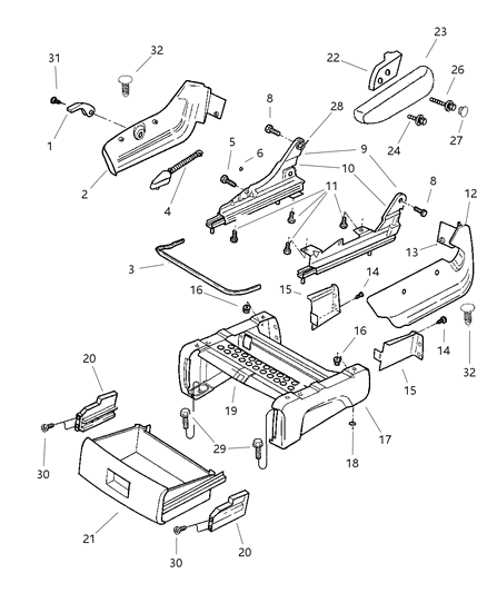 New 1996-1997 Fits Chrysler Grand Caravan, Town & Country Front Seat Riser - Part # MW47SK5