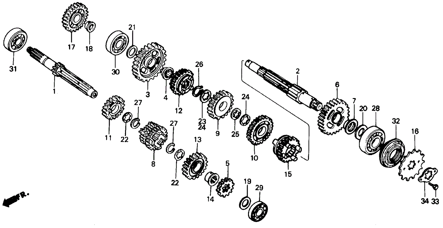Gear, Mainshaft Third & Fourth (23T & 20T)