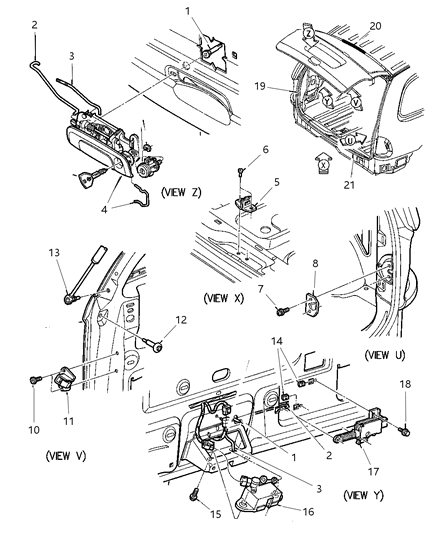 Rod Liftgate Handle To Latch