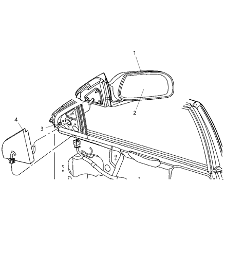 New 2004-2005 Fits Chrysler Pacifica Driver Side Mirror Outside Rear View - Part # 4857909AC