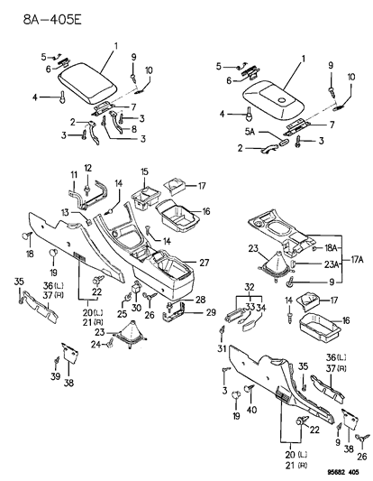 Mopar - 1995 2000 Fits Chrysler Sebring Panel Floor Console # - Part # MR168648