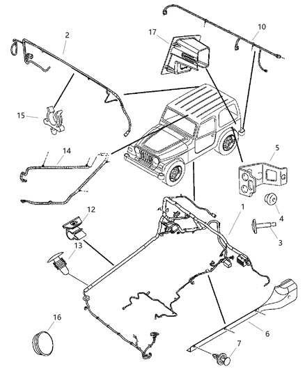 New 1997-2006 Fits Chrysler Wrangler Clip - Part # 56009333AB