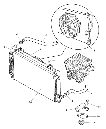 Crossmember Radiator