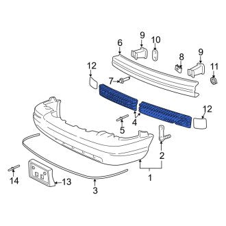New OEM Front Right Bumper Impact Absorber Fits, 2003 Ford Crown Victoria - Part # 3W7Z17F798AA