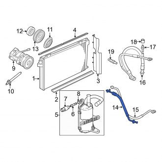 New OEM A/C Refrigerant Liquid Hose Fits, 2003-2005 Ford Crown Victoria - Part # 3W7Z19835BA