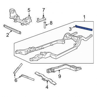 New OEM Rear Frame Crossmember Fits, 2003-2011 Ford Crown Victoria - Part # 9W1Z5035A