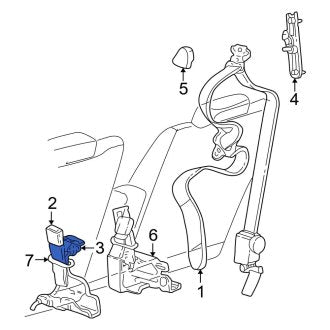 New OEM Front Center Right Seat Belt Fits, 2009-2011 Ford Crown Victoria - Part # AW7Z54611B76AC