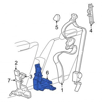 New OEM Front Seat Belt Retractor Cover Fits, 2003-2005 Ford Crown Victoria - Part # F8VZ54611A70AAF