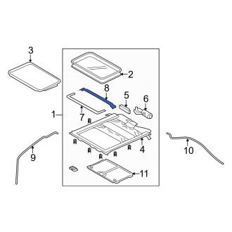 New OEM Sunroof Drip Rail Fits, 2004-2011 Ford Crown Victoria - Part # F7LZ6354022AA