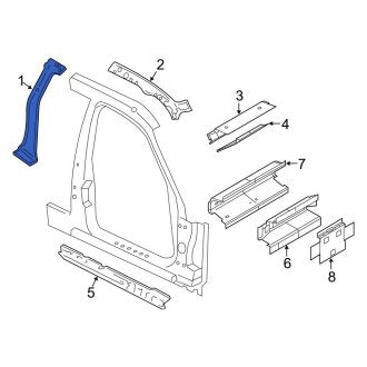 New OEM Right Body B-Pillar Fits, 2001-2011 Ford Crown Victoria - Part # 4W1Z5424300AA