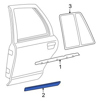 New OEM Rear Door Molding Fits, 2003-2005 Ford Crown Victoria - Part # 5W7Z5425556CPTM