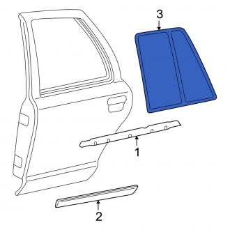 New OEM Rear Right Door Reveal Molding Fits, 2003-2011 Ford Crown Victoria - Part # 6W7Z54255A60AA