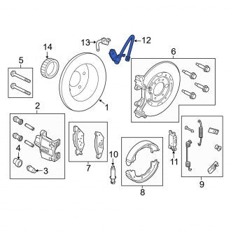 New OEM Rear Right Brake Hydraulic Hose Fits, 2006-2011 Ford Crown Victoria - Part # 6W1Z2A442AA