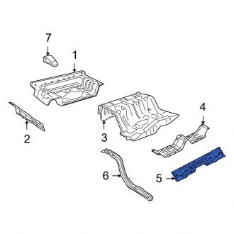 New OEM Rear Center Floor Pan Crossmember Fits, 2003-2011 Ford Crown Victoria - Part # 5W1Z5411644AA