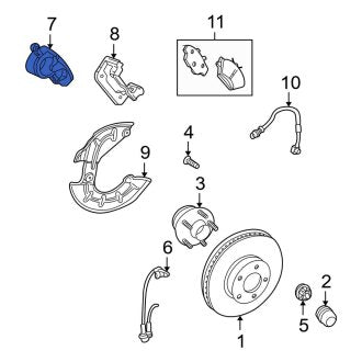 New OEM Front Left Disc Brake Caliper Fits, 2008-2009 Ford Mustang - Part # 8R3Z2B121AA