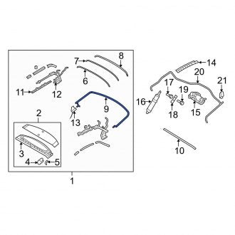 New OEM Front Roof Bow Fits, 2006-2014 Ford Mustang - Part # 8R3Z76514A34A