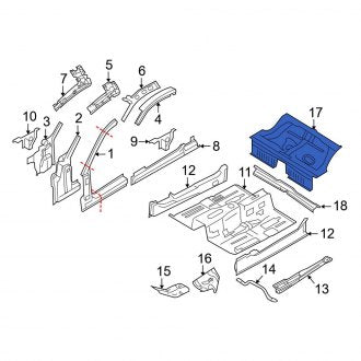 New OEM Center Floor Pan Fits, 2005-2014 Ford Mustang - Part # 5R3Z6311160AA