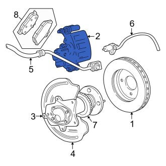 New OEM Rear Right Disc Brake Caliper Fits, 2008-2009 Ford Mustang - Part # 8R3Z2552A