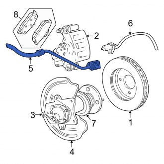 New OEM Front Left Brake Hydraulic Hose Fits, 2006-2009 Ford Mustang - Part # 8R3Z2078B
