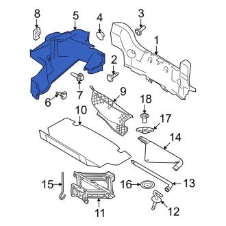 New OEM Rear Right Trunk Trim Panel Fits, 2006-2009 Ford Mustang - Part # 8R3Z7645422CA