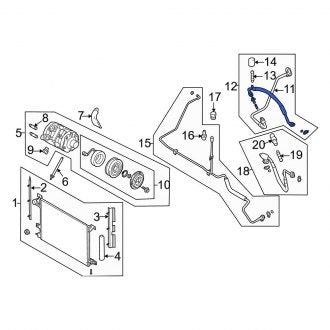 New OEM A/C Refrigerant Suction Hose Fits, 2010 Ford Mustang - Part # AR3Z19D742A