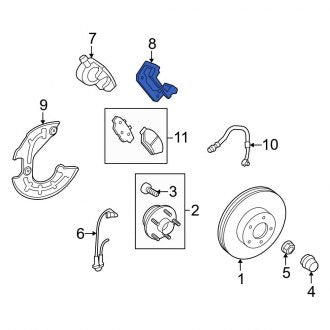 New OEM Front Disc Brake Caliper Bracket Fits, 2010 Ford Mustang - Part # 8R3Z2B292A