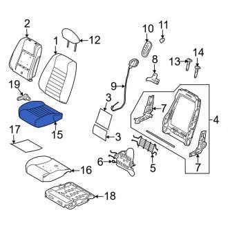 New OEM Front Left Seat Cover Fits, 2013-2014 Ford Mustang - Part # DR3Z6362901CB