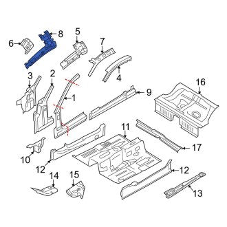 New OEM Left Body A-Pillar Reinforcement Fits, 2010-2014 Ford Mustang - Part # 5R3Z5802509AA