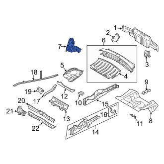 New OEM Right Rear Body Panel Reinforcement Bracket Fits, 2010-2014 Ford Mustang - Part # 5R3Z7662290AA