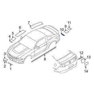 New OEM Right Upper Trim Stripe Tape Fits, 2010-2013 Ford Mustang - Part # AR3Z6320000KC