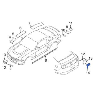 New OEM Rear Right Trim Stripe Tape Fits, 2010-2013 Ford Mustang - Part # AR3Z6320000GA