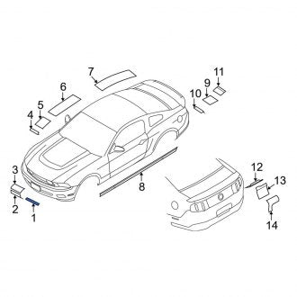 New OEM Rear Trim Stripe Tape Fits, 2011-2012 Ford Mustang - Part # BR3Z6320000BC