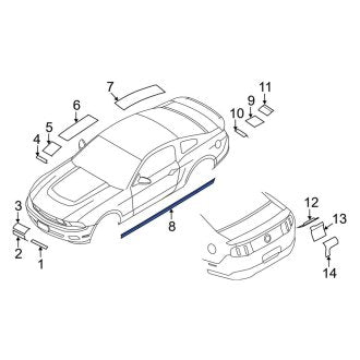 New OEM Left Trim Stripe Tape Fits, 2011-2012 Ford Mustang - Part # BR3Z6320001AT