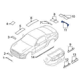 New OEM Right Trim Stripe Tape Fits, 2013-2014 Ford Mustang - Part # DR3Z6320000KA