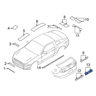 New OEM Front Left Trim Stripe Tape Fits, 2013-2014 Ford Mustang - Part # DR3Z6320001DZ