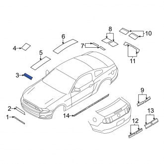 New OEM Right Trim Stripe Tape Fits, 2013-2014 Ford Mustang - Part # DR3Z6320000AY