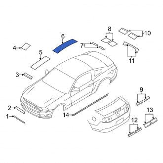 New OEM Left Trim Stripe Tape Fits, 2013-2014 Ford Mustang - Part # DR3Z6320001KB