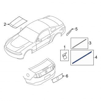 New OEM Right Trim Stripe Tape Fits, 2012 Ford Mustang - Part # CR3Z6320000BA