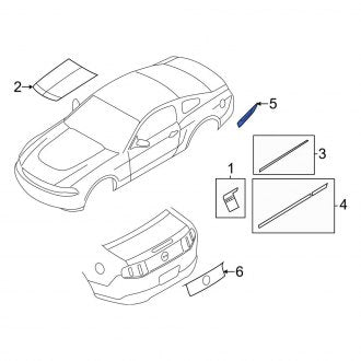 New OEM Right Trim Stripe Tape Fits, 2012 Ford Mustang - Part # CR3Z6320000AK