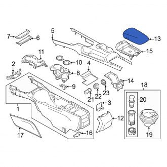 New OEM Console Lid Fits, 2015-2023 Ford Mustang - Part # FR3Z6306024CJ