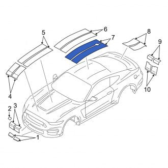 New OEM Roof Decal Fits, 2020-2023 Ford Mustang - Part # FR3Z6320000BW