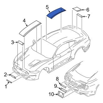 New OEM Roof Decal Fits, 2018-2019 Ford Mustang - Part # JR3Z63502F30AB