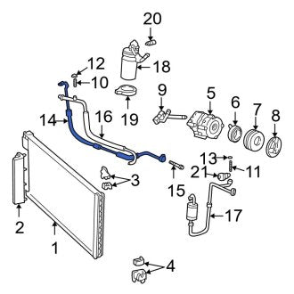 New OEM A/C Hose Assembly Fits, 2002-2004 Ford Mustang - Part # 2R3Z19835AA