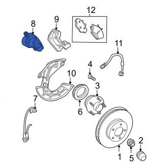 New OEM Front Left Disc Brake Caliper Fits, 1999-2002 Ford Mustang - Part # XR3Z2B121AB