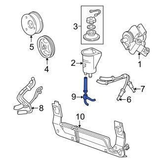 New OEM Power Steering Return Hose Fits, 2003-2004 Ford Mustang - Part # 3R3Z3A713AA