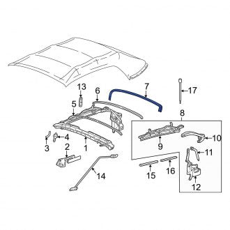 OEM (Ford) - Rear Roof Bow Fits, 1999 2004 Ford Mustang # - Part # F4ZZ7651278A