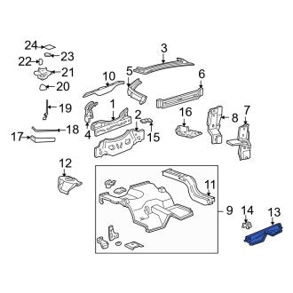 New OEM Rear Floor Pan Crossmember Fits, 1999-2004 Ford Mustang - Part # F5ZZ6310780AA