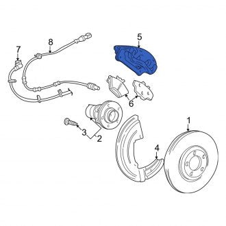 New OEM Front Right Disc Brake Caliper Fits, 2005-2007 Ford Five Hundred - Part # 5F9Z2B120BA