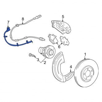 New OEM Front Right Brake Hydraulic Hose Fits, 2005-2007 Ford Five Hundred - Part # 6F9Z2078A