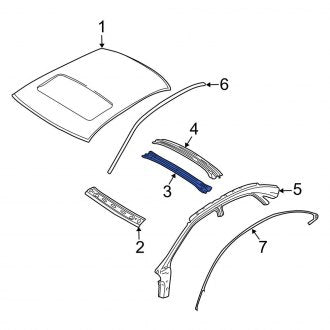 New OEM Roof Bow Fits, 2005-2007 Ford Five Hundred - Part # 5G1Z5451269AA